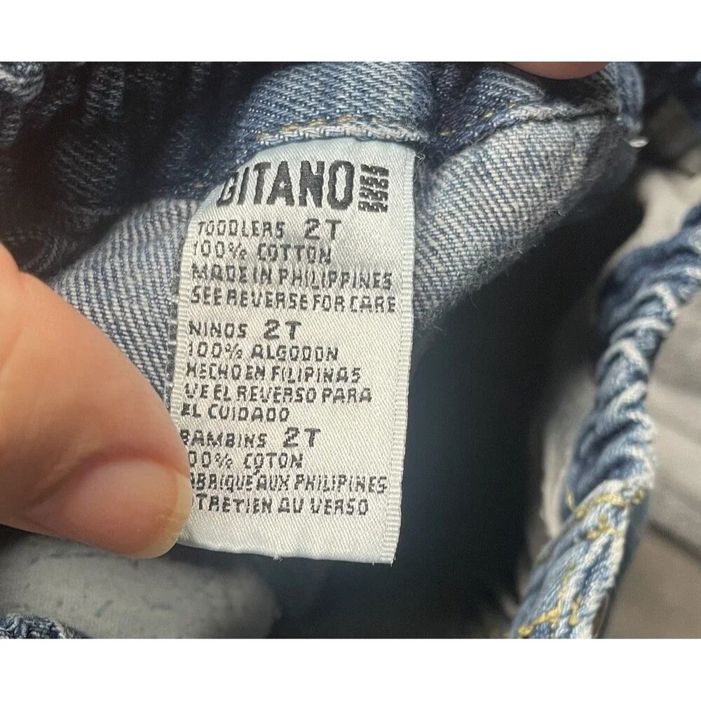 VTG 90s Gitano Kids Toddler 2T Patchwork Colorblock Denim Jeans Jogger Pants